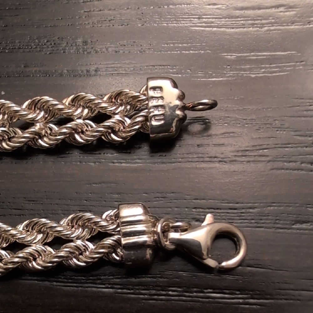 Sterling Silver Double Rope Bracelet - Picture 3 of 8